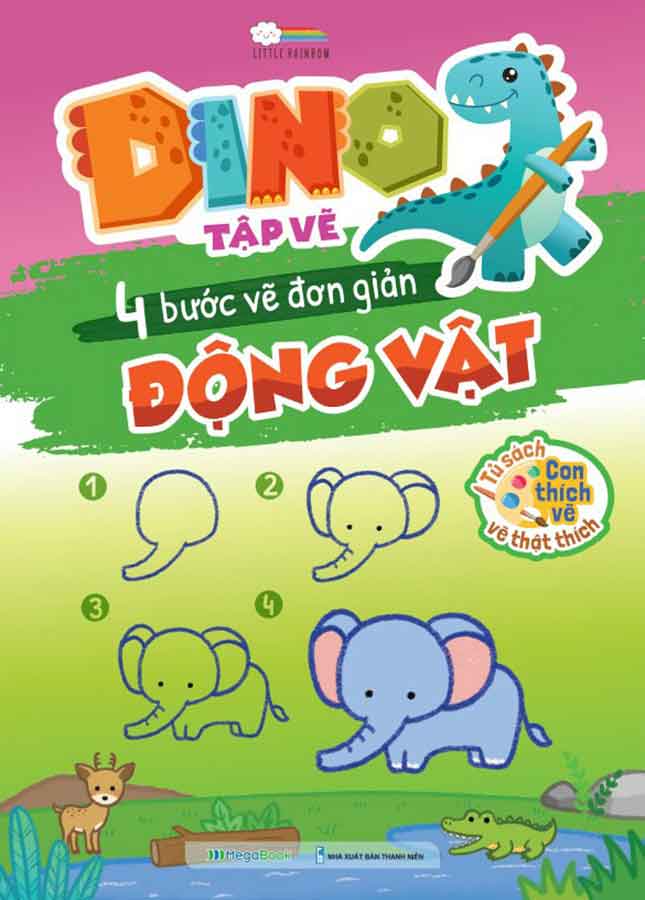 Dino Tập Vẽ - 4 Bước Vẽ Đơn Giản Động Vật